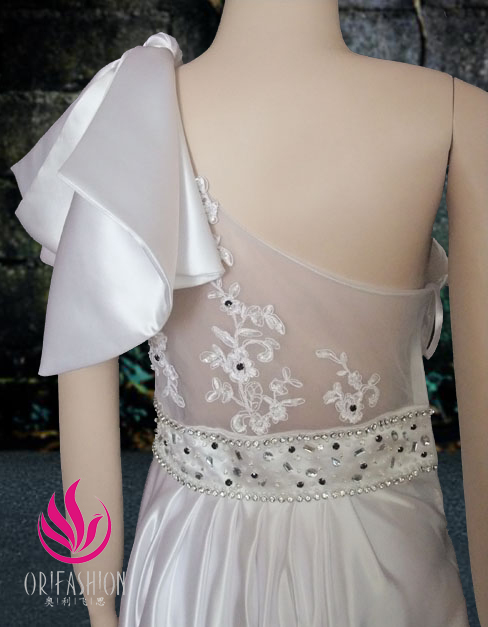 Orifashion HandmadeReal Custom Made One Shoulder Prom Dress RC02